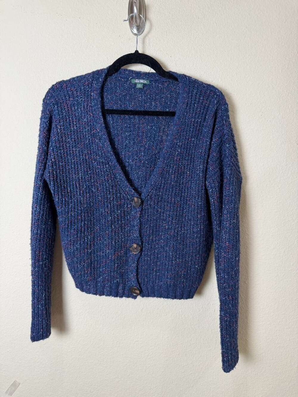 Wild Fable Variegated Thread Cropped Cardigan Blue Size XS